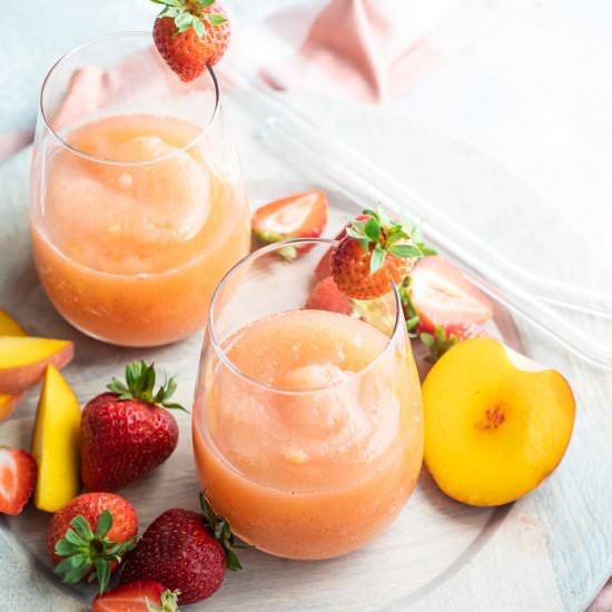 Strawberry Peach Frosé - Recipe photo by culinaryhill