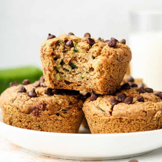 healthy zucchini blender muffins - Recipe photo by okonomi kitchen