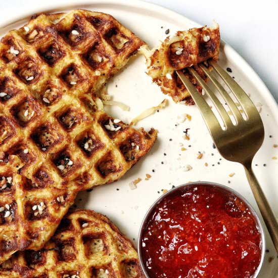 Spaghetti Squash Savory Waffles - Recipe photo by Donut Worry Be Healthy