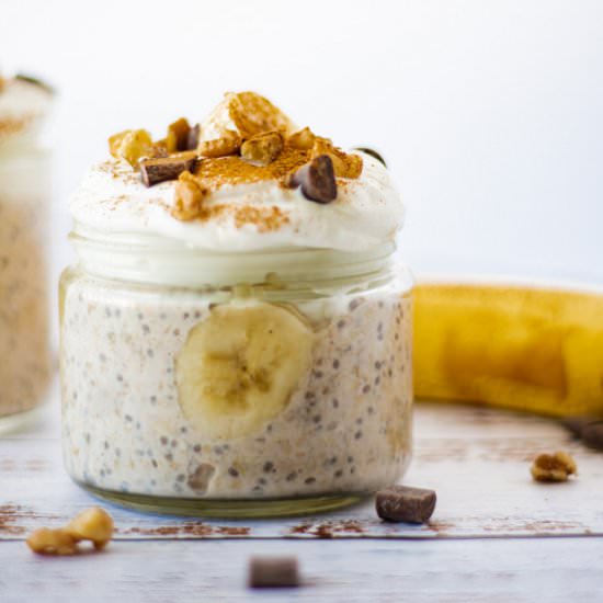 Banana Bread Overnight Oats - Recipe photo by theseasonaljunkie