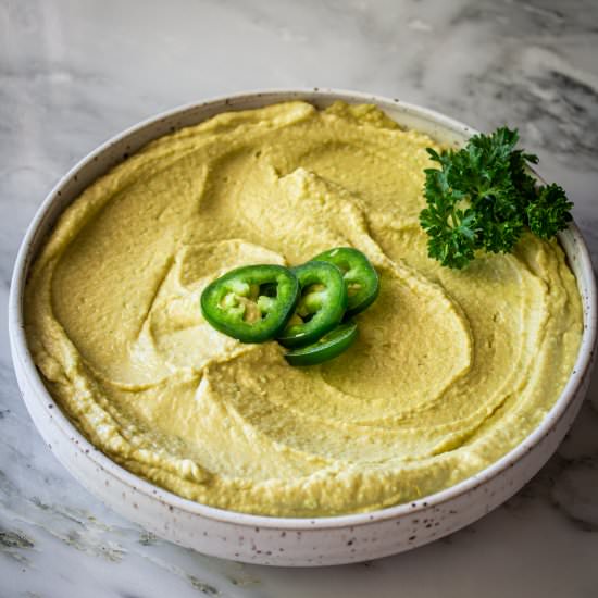 Pineapple Jalapeno Hummus - Recipe photo by cashews_and_quinoa