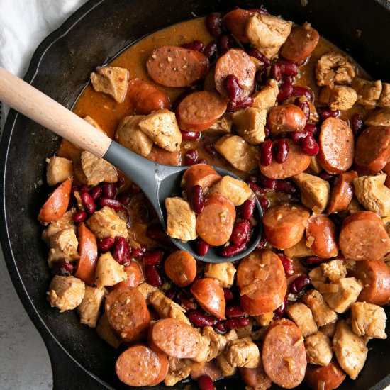 Cajun Sausage and Chicken Skillet - Recipe photo by theforkedspoon