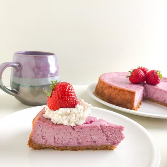 Purple Sweet Potato Cheesecake - Recipe photo by amysdeliciousmess
