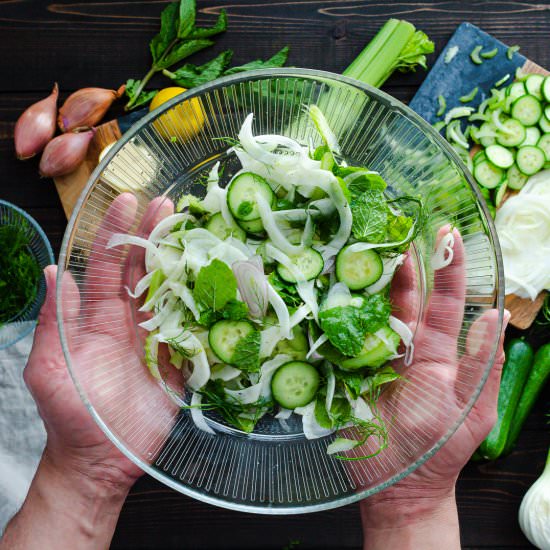 Fennel Cucumber & Celery Slaw - Recipe photo by Spoonabilities