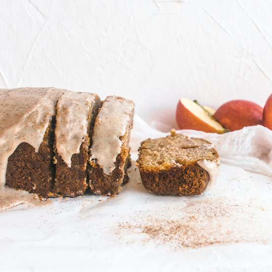 Apple Loaf with Cream Cheese Glaze - Recipe photo by cookiedoughdiaries