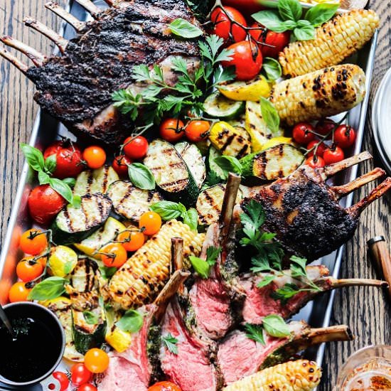grilled rack of lamb & vegetables - Recipe photo by Give it Some Thyme