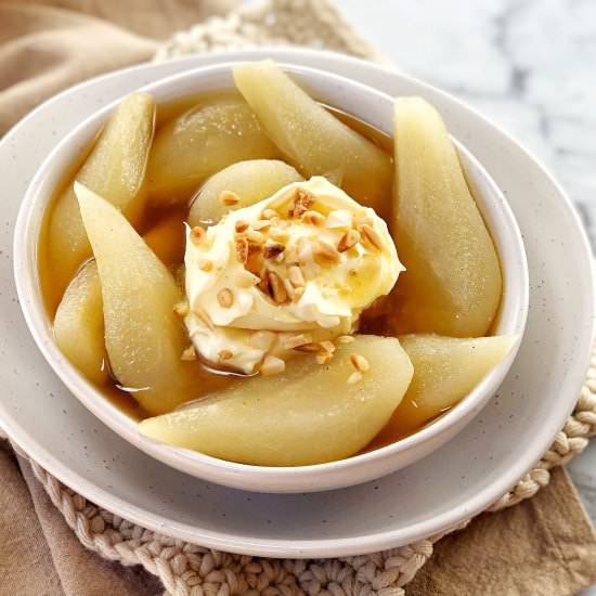 Orange and Cinnamon Poached Pears - Recipe photo by chef not required