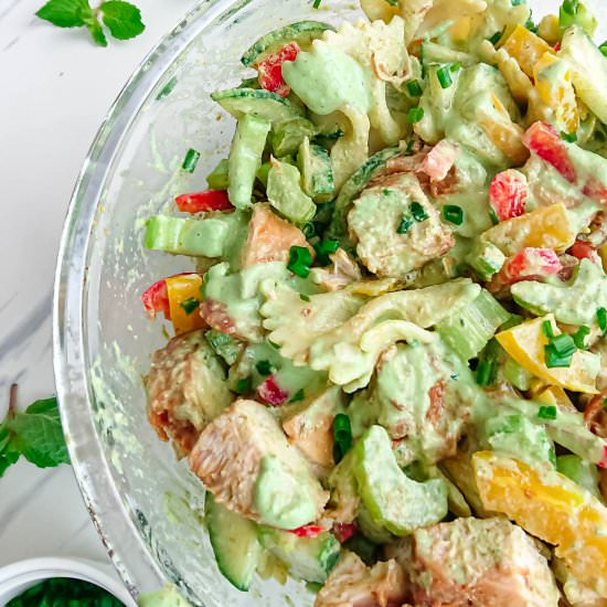 creamy pasta salad with chicken - Recipe photo by Sheeba@gohealthy