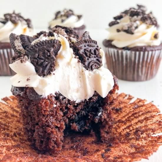 Oreo Cupcakes w/Cream Cheese Icing - Recipe photo by amysdeliciousmess