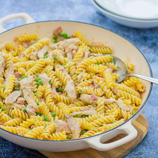 Easy Leftover Roast Chicken Pasta - Recipe photo by easypeasyfoodie