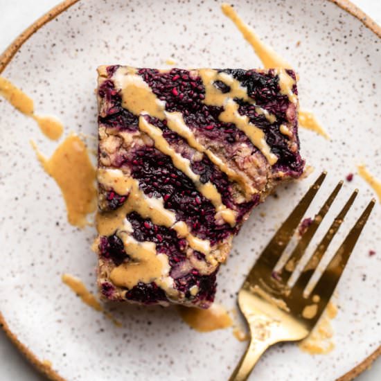 Baked PB&J Oatmeal - Recipe photo by from my bowl