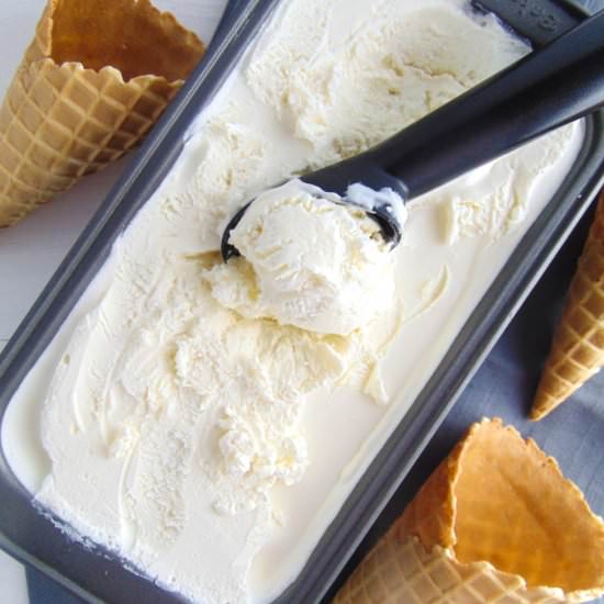 No-Churn Vanilla Ice Cream - Recipe photo by gingersnapsbakingaffairs