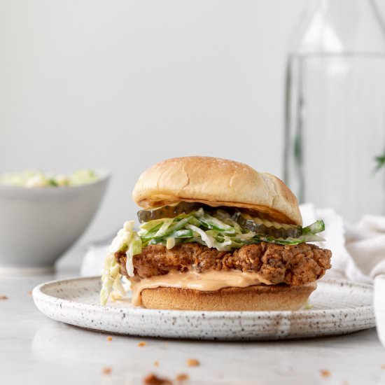 spicy fried chicken sandwich - Recipe photo by withspice