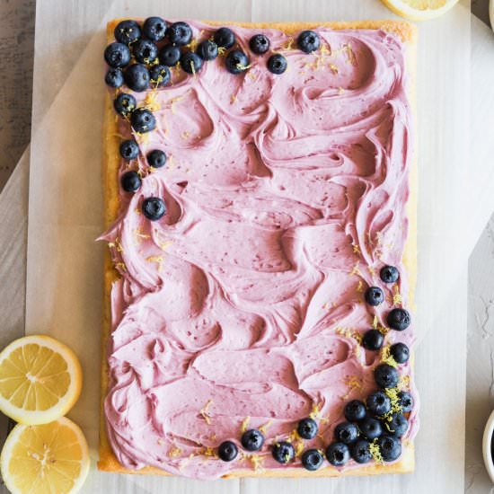 Lemon Sheet Cake with Blueberries - Recipe photo by stephaniessweettreats