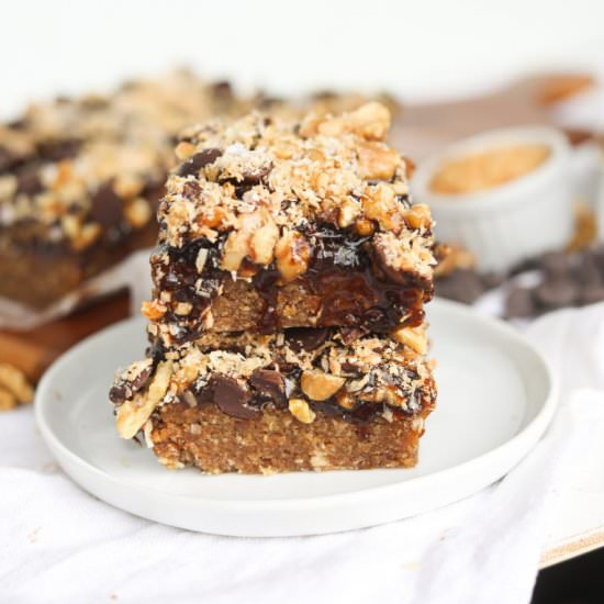 Healthier Walnut Magic Bars - Recipe photo by erinliveswhole