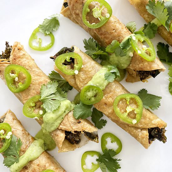 Flautas de Rajas con Queso - Recipe photo by lisal