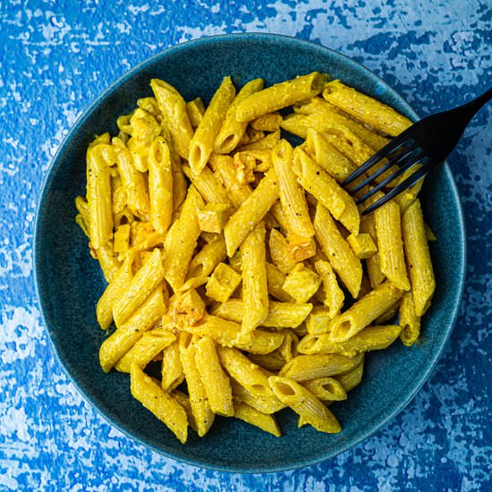 Vegan Pasta Carbonara - Recipe photo by skinnyspatula