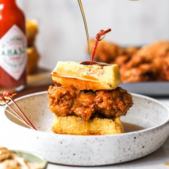 Chicken and Waffle Sliders - Recipe photo by grandbabycakes