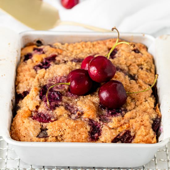 mini cherry coffee cake - Recipe photo by butter and bliss