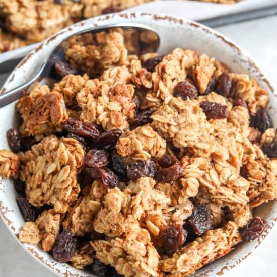 Healthy Oatmeal Raisin Granola - Recipe photo by erinliveswhole