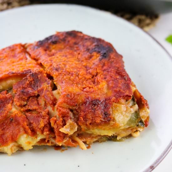 Vegan Zucchini Parmigiana - Recipe photo by aVegTasteFromAtoZ