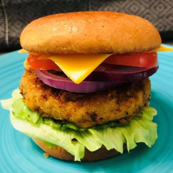 Soya Chunks Burger - Recipe photo by Prepbowls