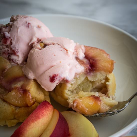 Aquafaba Mini Peach Cakes - Recipe photo by cashews_and_quinoa