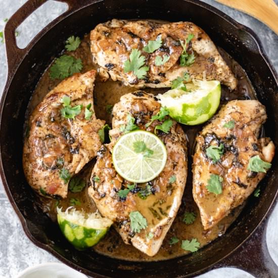 Coconut Cilantro-Lime Chicken - Recipe photo by Alifedelicious