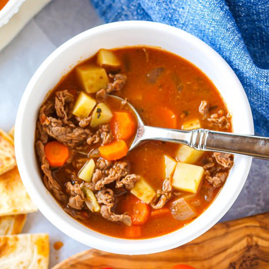 Steak Soup - Recipe photo by MaesMenu