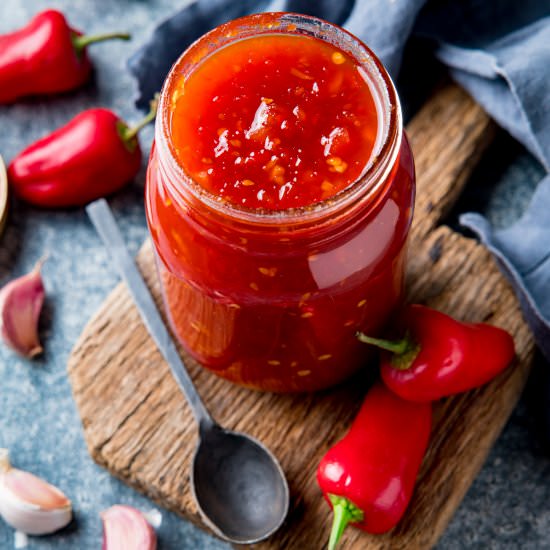 Sweet Chilli Sauce - Recipe photo by KitchenSanctuary