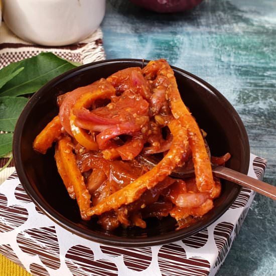 Orange peel and onion pickle - Recipe photo by Mildlyindian