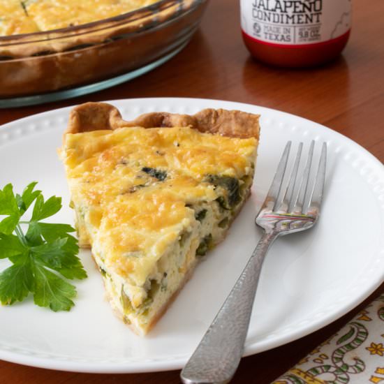 Green Chile Quiche - Recipe photo by For the Love of Cooking