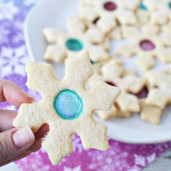 Snowflake Stained Glass Cookies - Recipe photo by therebelchick