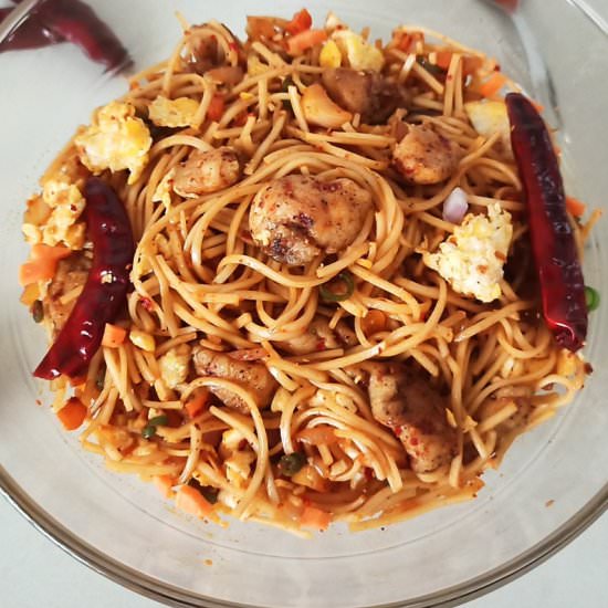 chicken schezwan noodles - Recipe photo by foodies855