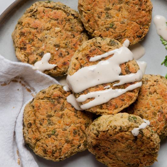 Easy Baked Falafel w/ Tahini Sauce - Recipe photo by erinliveswhole