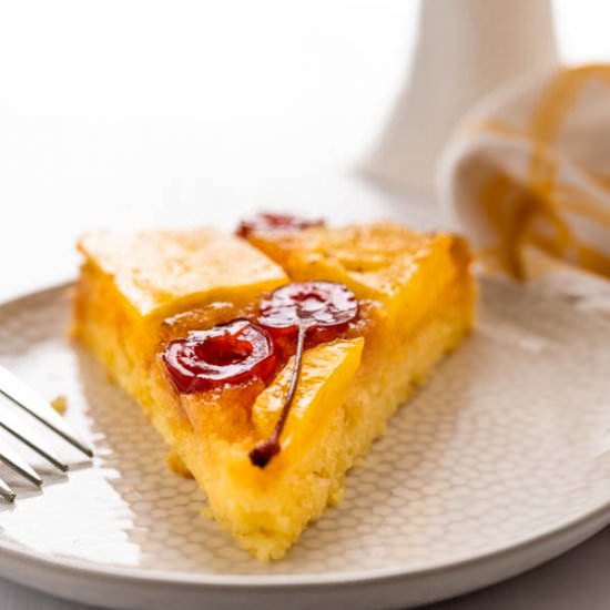 Upside Down Pineapple Rum Cake - Recipe photo by garlic and zest