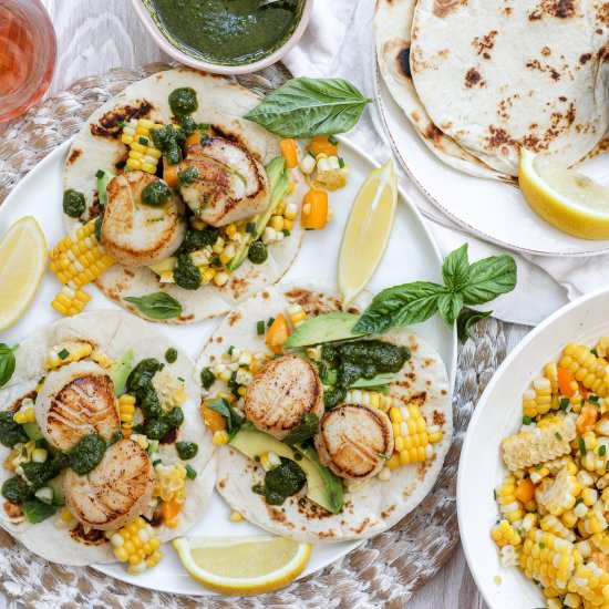 Scallop Tacos with Corn Salsa - Recipe photo by jennyrawn