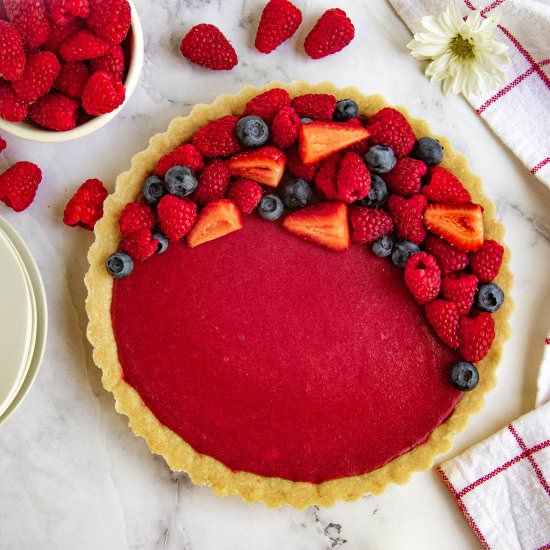 Raspberry Curd Fruit Tart - Recipe photo by bakesbybrownsugar