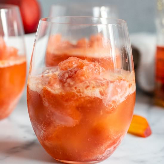 Peach Bourbon Slush - Recipe photo by themarblekitchen