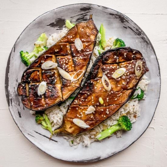 Miso-glazed Aubergine - Recipe photo by Sixhungryfeet