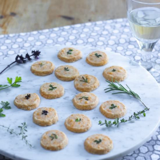 cheddar and herb "pennies" - Recipe photo by a zest for life