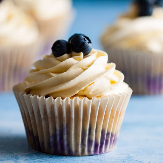Lemon and Blueberry Cupcakes - Recipe photo by Recipe Crumbs