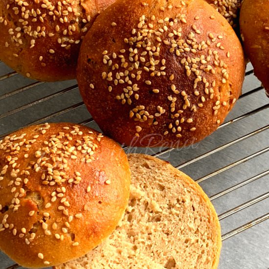 Vegan Sourdough Burger Buns - Recipe photo by cookwithrenu