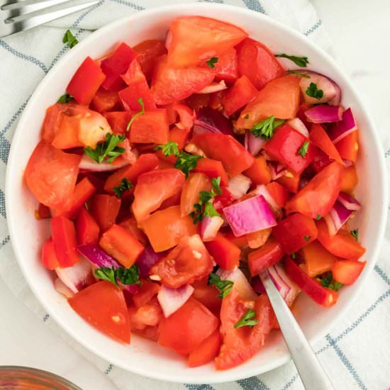 Chopped German Tomato Salad - Recipe photo by cheerfulcook