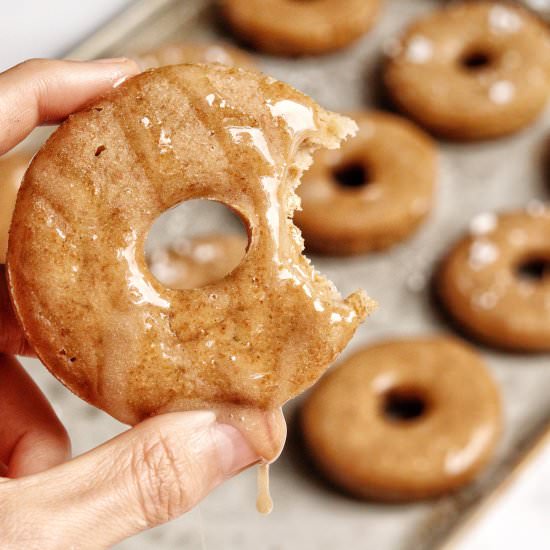Easy VEGAN Pancake Mix Donuts - Recipe photo by Donut Worry Be Healthy