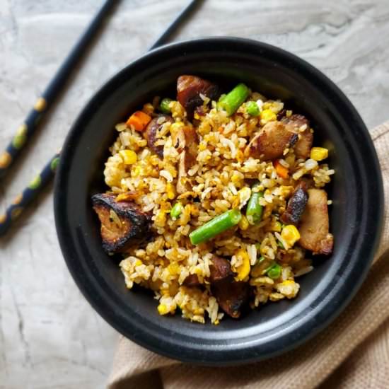 Chinese Pork Fried Rice - Recipe photo by Hungry Lankan