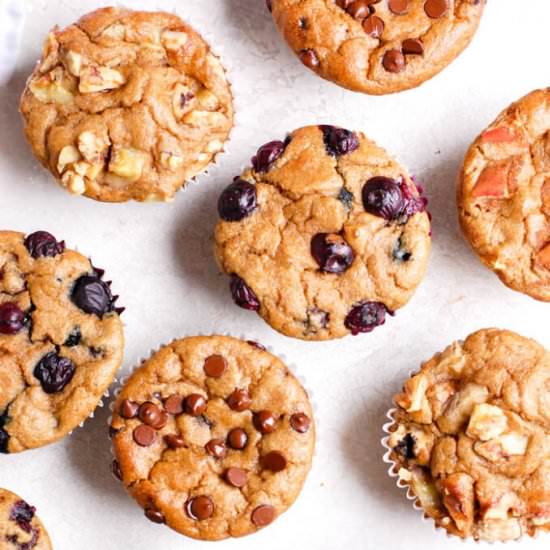 Banana Blender Muffins Four Ways - Recipe photo by erinliveswhole