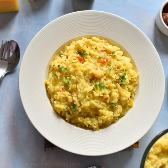 Pumpkin Khichdi - Recipe photo by Palates Desire