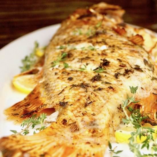 Whole Baked Rockfish with Lemon - Recipe photo by cookingontheweekends