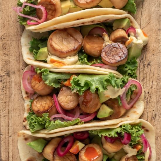 Vegan Scallop Tacos - Recipe photo by plantedandpicked